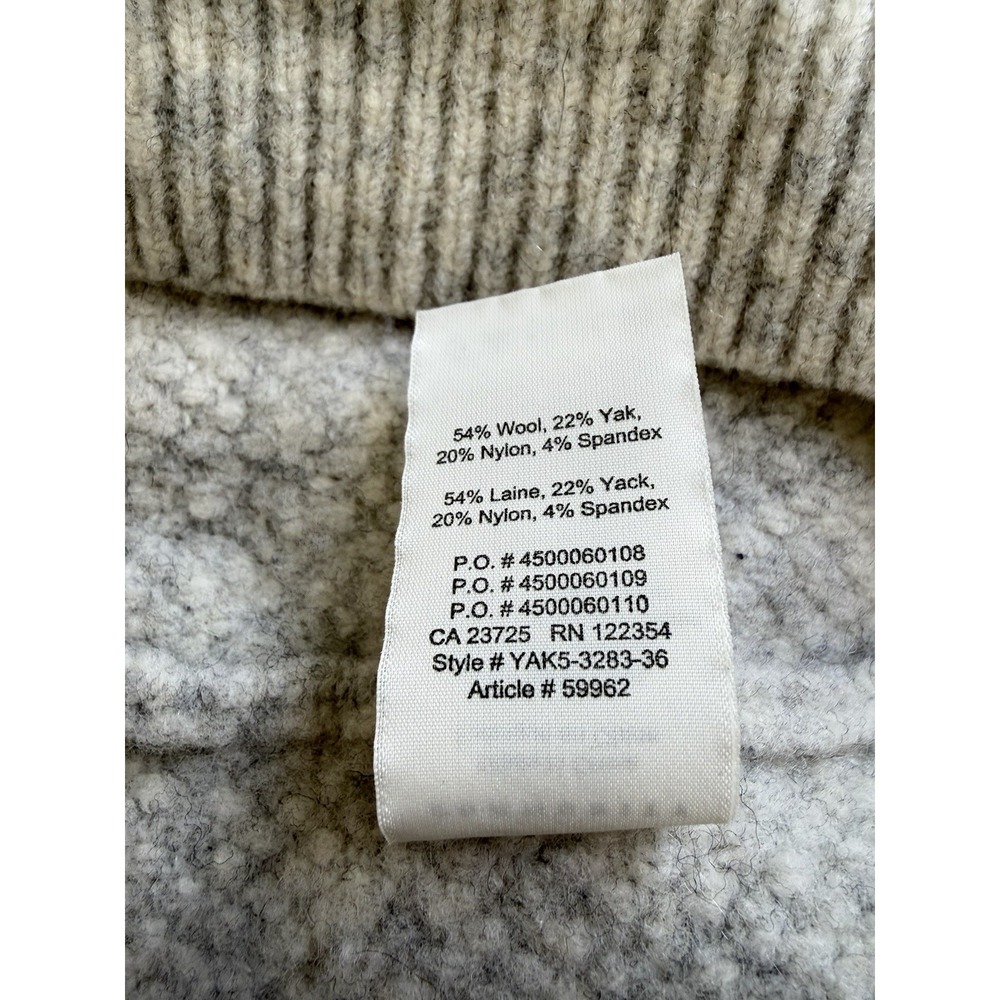 Community Wool Yak Blend Cable Knit Sweater Medium Beige Cream Cozy Pullover - Picture 9 of 11